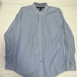 Blue and white striped Tommy Hilfiger button down